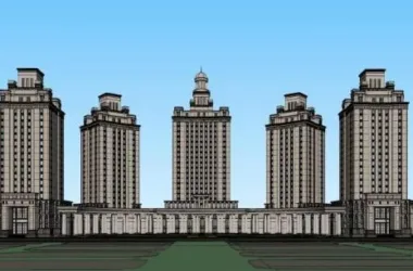 SketchUp Office Model: High-Rise Neoclassical Administrative Building-BIM WORLD