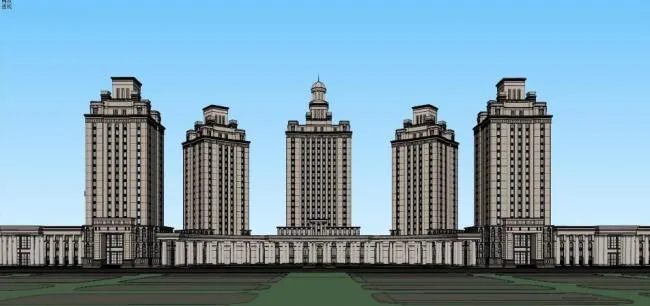 SketchUp Office Model: High-Rise Neoclassical Administrative Building