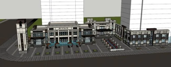 Sketchup Business Model | Demonstration Zone, Commercial Buildings, Modern Style