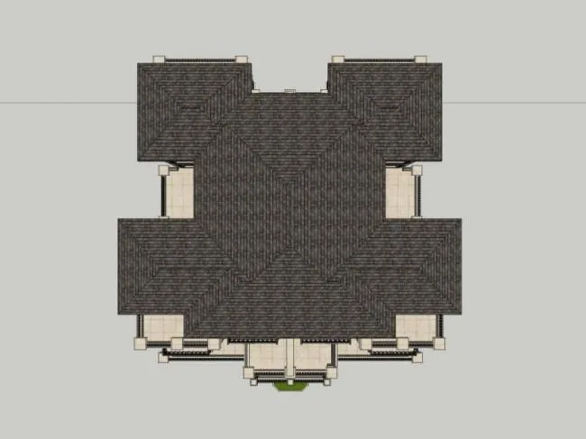 Sketchup Villa Model | Twin Villa, Classical Style