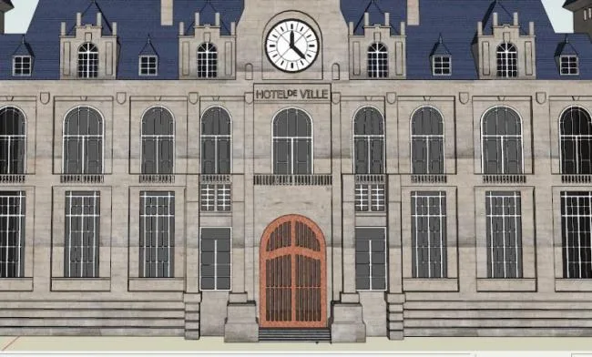 Sketchup Hotel Model | Multi story Hotel, French Classical Style
