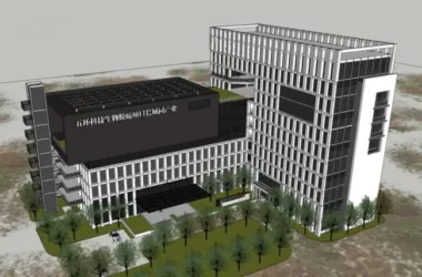 Modern High-Rise Office Building and Industrial Park SketchUp Model-BIM WORLD