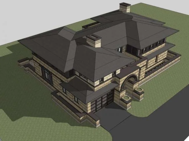 Sketchup Villa Model | Single Family Villa, Classical Style
