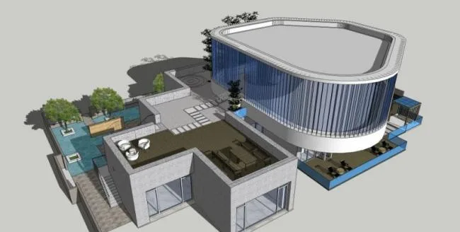 Sketchup Villa Model | Solo Villa, Modern Style