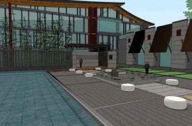 SketchUp Multi-Story Qianxi Fang Hotel Model | Modern Chinese Design-BIM WORLD
