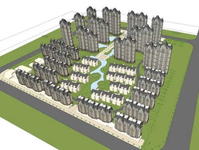 Sketchup Residential Model | High rise residential communities, residential buildings, classical style, French style