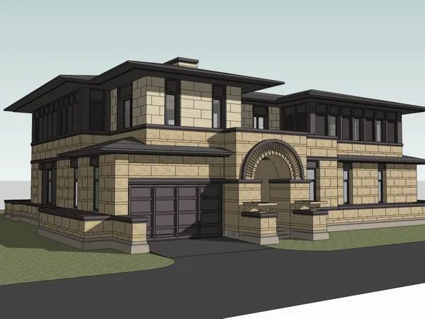 Sketchup Villa Model | Single Family Villa, Classical Style