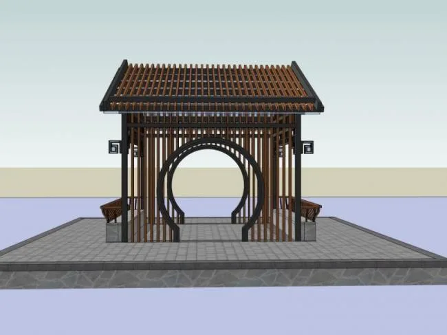 Sketchup Sketch Model | Pavilion, Chinese Style, Sketch