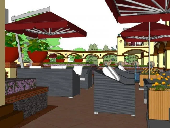 Sketchup Landscape Model | Waterfront Landscape, Classical Style