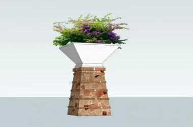 Modern Flower Bowl Landscape Component | SketchUp Material Model-BIM WORLD