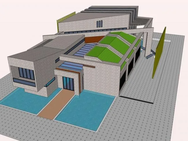 Sketchup Business Model | Multi story Business Club, Modern Style