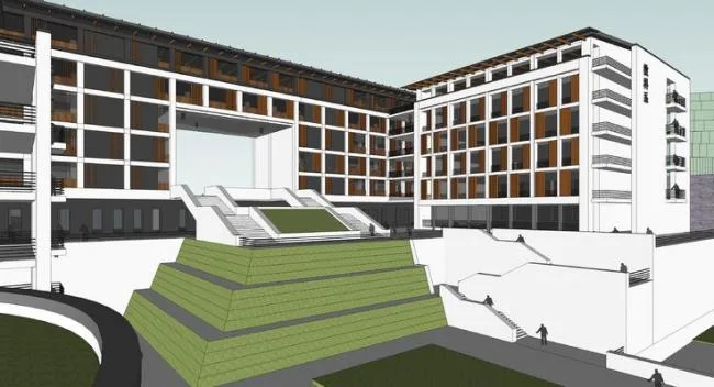 Sketchup School Model | Multi story School Teaching Building, Campus, Educational Architecture, New Chinese Style