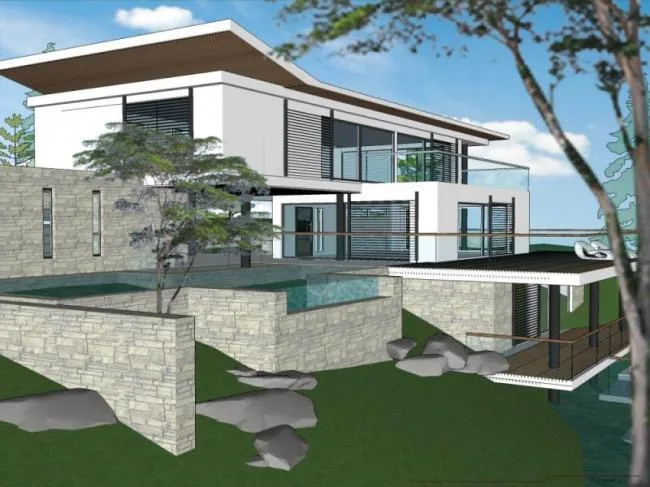 Sketchup Villa Model | Solo Villa, Modern Style