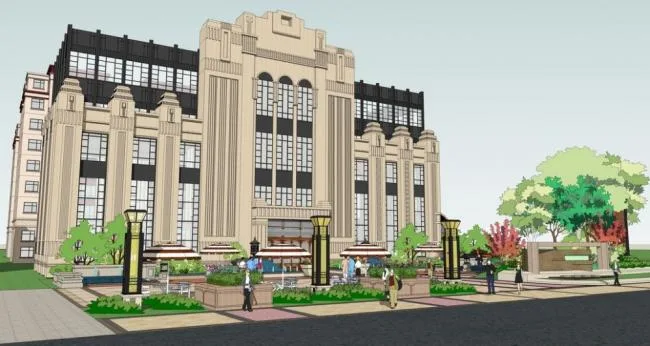 Sketchup Business Model | Multi story Sales Office, Classical Style, European Style, Commercial Building, Sales Center