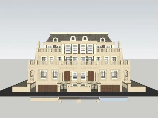 Sketchup Business Model | Multi story Clubhouse, Classical Style