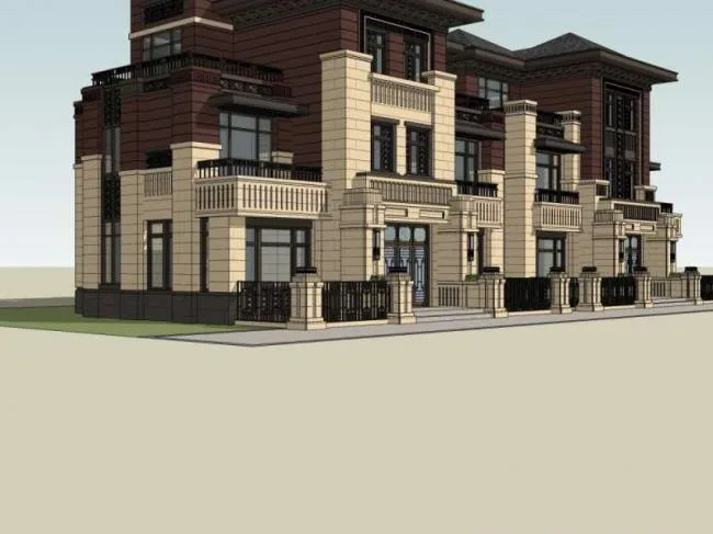 Sketchup Villa Model | Townhouse, Classical Style