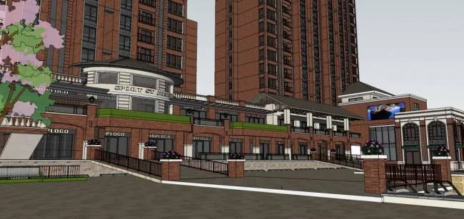 Sketchup Residential Model | High rise Residential Buildings, Commercial Skirts, Neoclassical Style, Residential Buildings