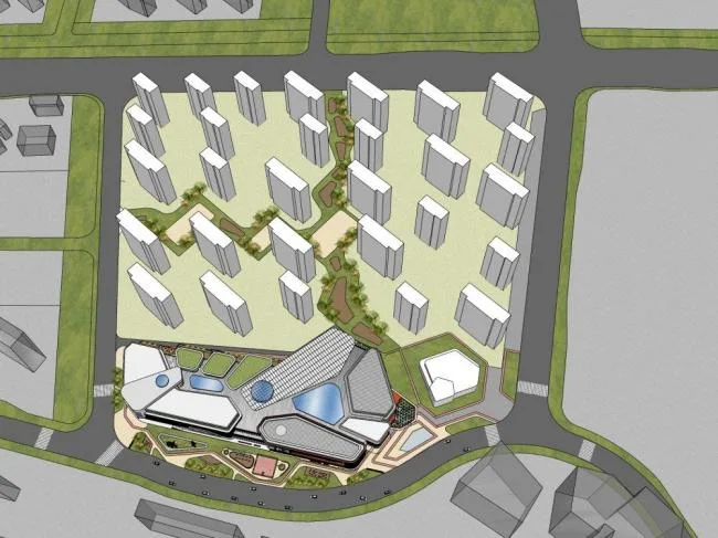Sketchup Complex Model | Multi story Commercial Complex, Modern Style