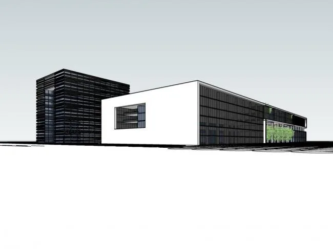 Sketchup office model | Small high-rise office building, modern style