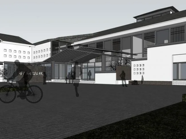 Sketchup Hotel Model | Multi story Hotel, Modern Chinese Style
