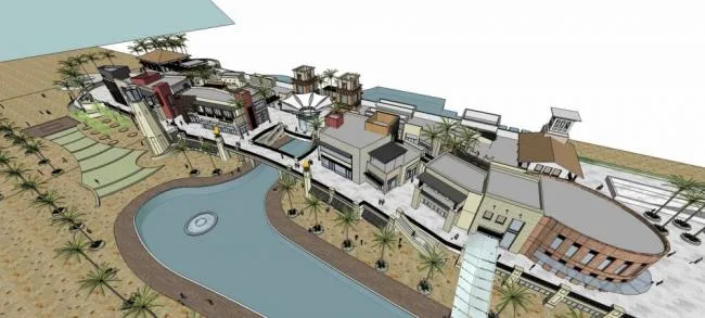 Sketchup Business Model | Multi story Fisherman's Wharf Commercial Street, Modern Style