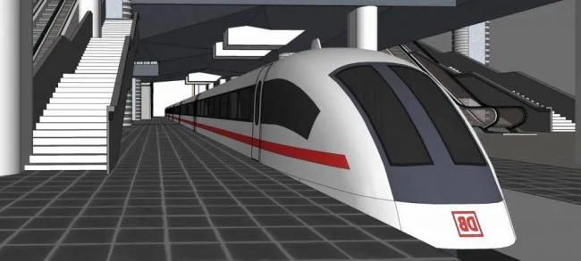 SketchUp Design of Station Road Bridge | Modern Multi-Level Subway Station Architecture