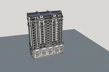 SketchUp Model of a High-Rise Residential Building in Traditional Chinese Style-BIM WORLD