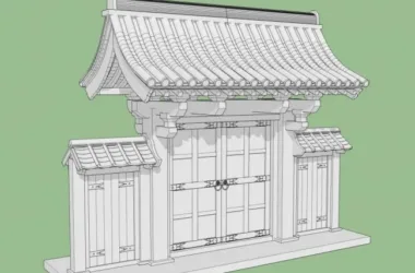 SketchUp Model: Traditional Chinese Gate and Ancient Architecture-BIM WORLD