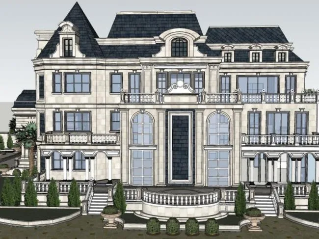 Classical Stacked Villa Model in SketchUp