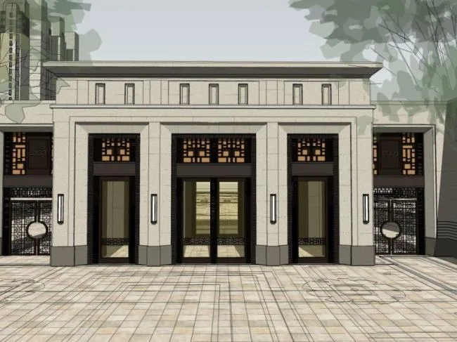 Sketchup Residential Model | High rise Residential Buildings, Classical Style