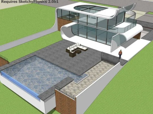 Sketchup Villa Model | Solo Villa, Modern Style