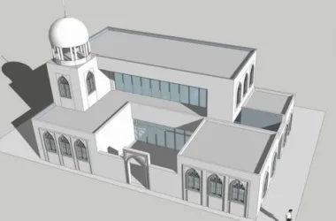 Multi-Story Hui Ethnic Auditorium and Mosque | Classical Religious Architecture SketchUp Model-BIM WORLD