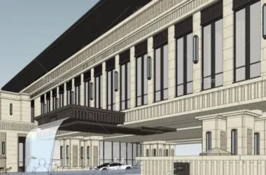 SketchUp Business Model: Multi-Story Classical Style Clubhouse and Commercial Building-BIM WORLD