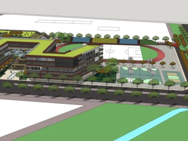 Modern Multi-Story School Campus Design in SketchUp