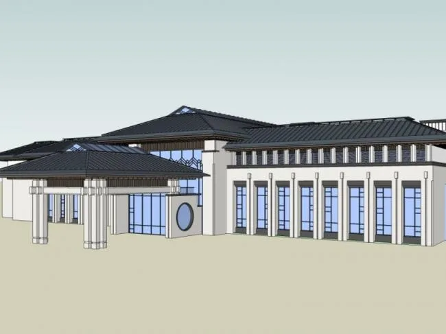 Sketchup Hotel Model | Multi story Hotel, Chinese Style