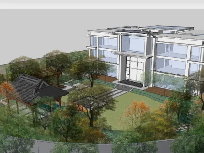Sketchup Business Model | Multi Story Clubhouse, Modern Style