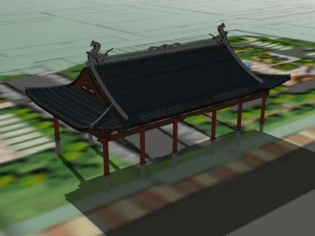Sketchup Sketch Model | Pavilion, Chinese Style, Sketch