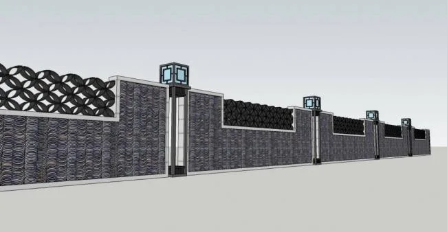 SketchUp Material Models: Chinese-Style Walls and Architectural Components