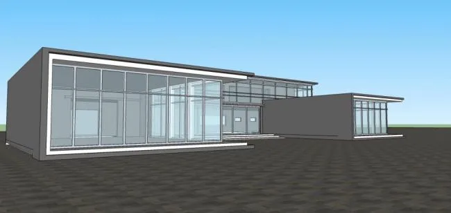 Sketchup Business Model | Multi story clubhouse, commercial building, modern style
