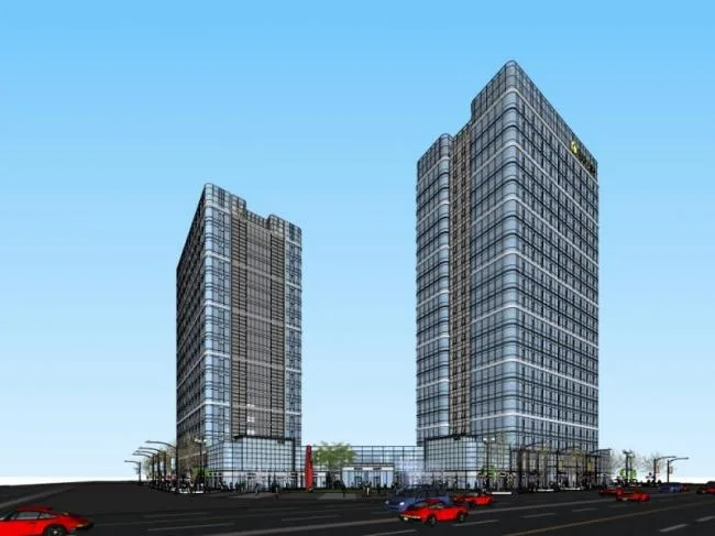 Sketchup Complex Model | Multi story Commercial Complex, Office Building, Modern Style