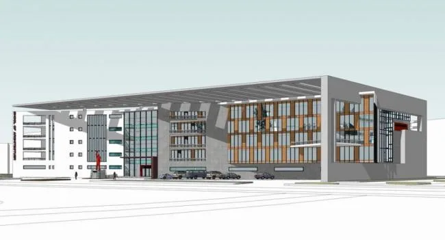 Modern Multi-Story University Library Cultural Model in SketchUp