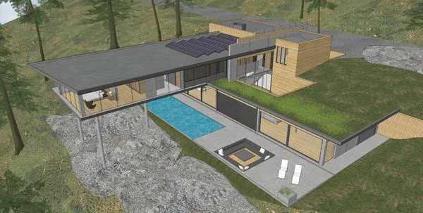 Sketchup Villa Model | Solo Mountain Villa, Modern Style