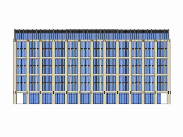 Modern Multi-Story Office Building Model in SketchUp