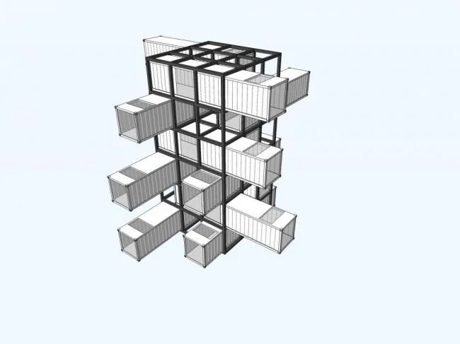 SketchUp Business Model: Modern Container Design for Entertainment and Leisure Facilities