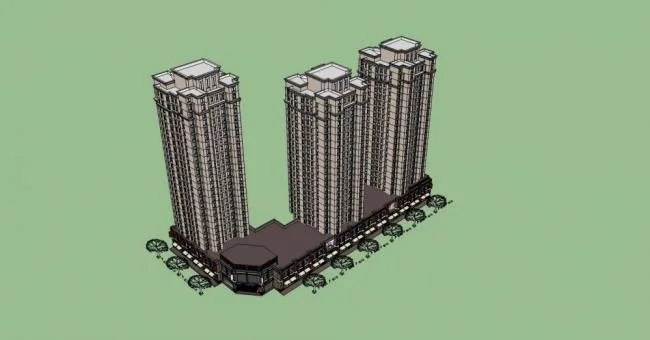 Sketchup Residential Model | High rise residential buildings, neighborhoods, commercial podiums, ground floor commercial buildings, residential buildings, classical style