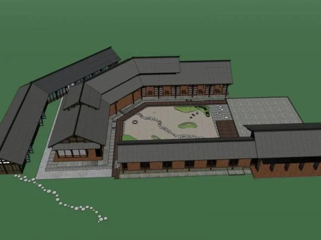 Sketchup Business Model | Clubhouse, Japanese Style, Japanese Dry Landscape