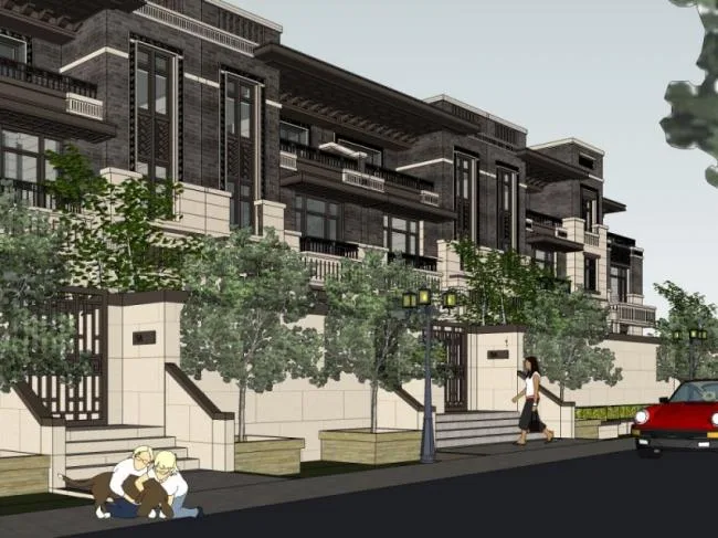 Sketchup Villa Model | Multi row Villa, Modern Chinese Style