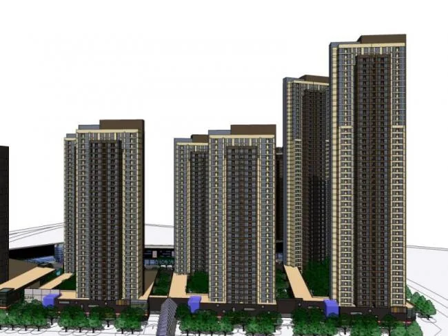 Sketchup Complex Model | Multi story Commercial and Residential Complex, Residential, Ground Floor Commercial, Classical Style
