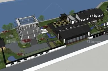 SketchUp Business Model: Multi-Story Club Health Park in Modern Chinese Style-BIM WORLD