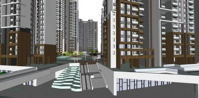 Sketchup Residential Model | New River Delta, High rise Residential Complex, Planning, Residential Buildings, Modern Style